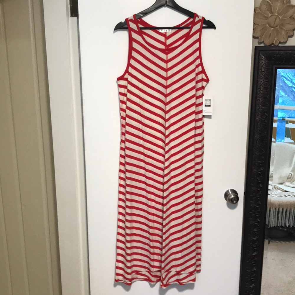 NEW 89th & Madison Navy Stripe Dress. XL